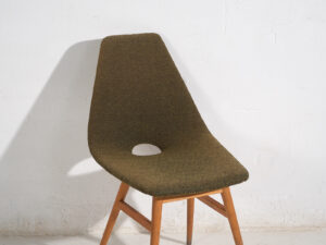 Silla vintage tapizado con lana natural (c.1960)