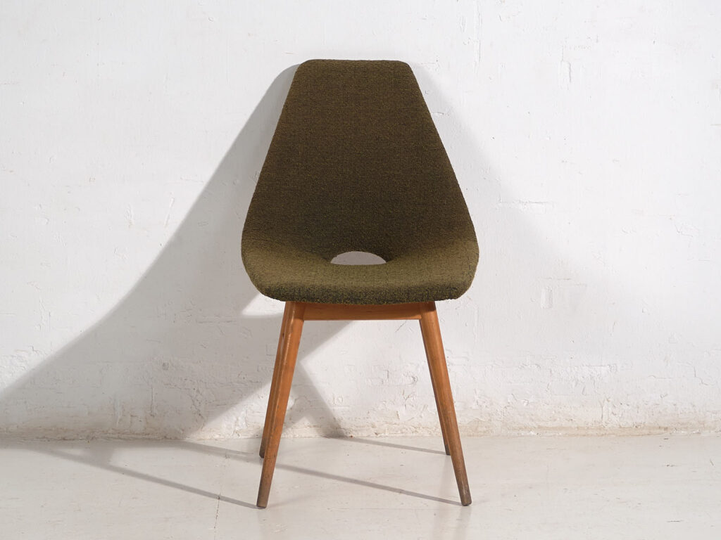 Silla vintage tapizado con lana natural (c.1960)