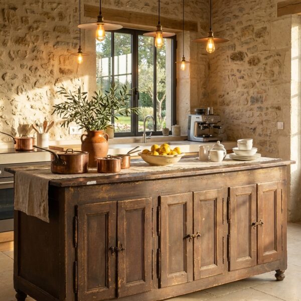 Antique kitchen island with doors on both sides (c.1850)