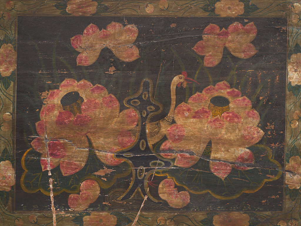 Antique opera chest with lotus flowers (China, c.1900) #12