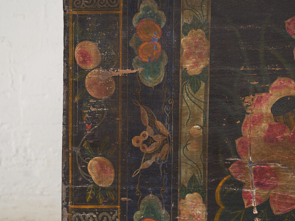 Antique opera chest with lotus flowers (China, c.1900) #12