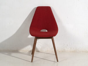 Chaises de style vintage rouge bordeaux (vers 1950). Ensemble 2 pièces #3