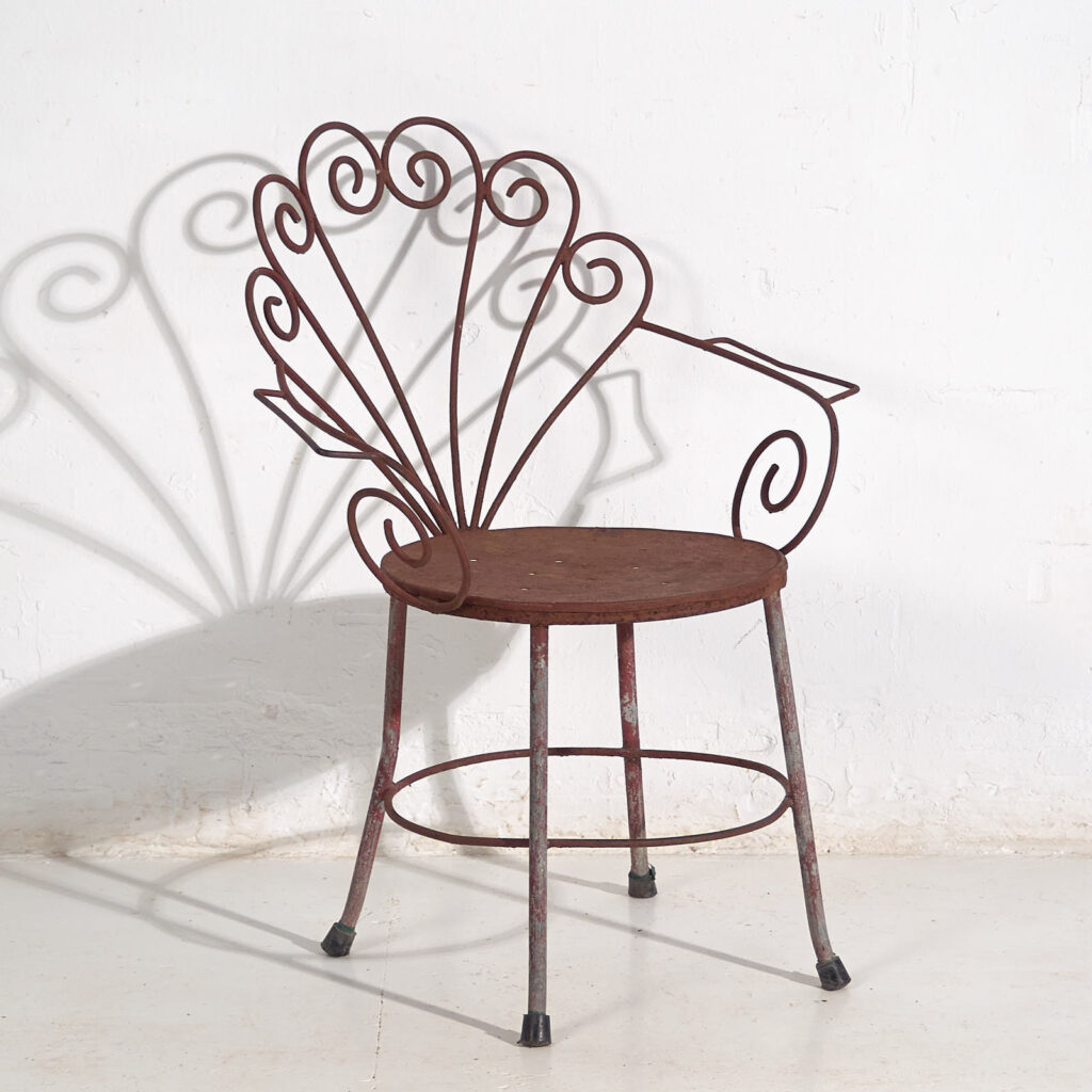 Silla de hierro vintage para jardín (c.1950)