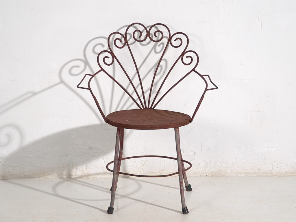 Silla de hierro vintage para jardín (c.1950)