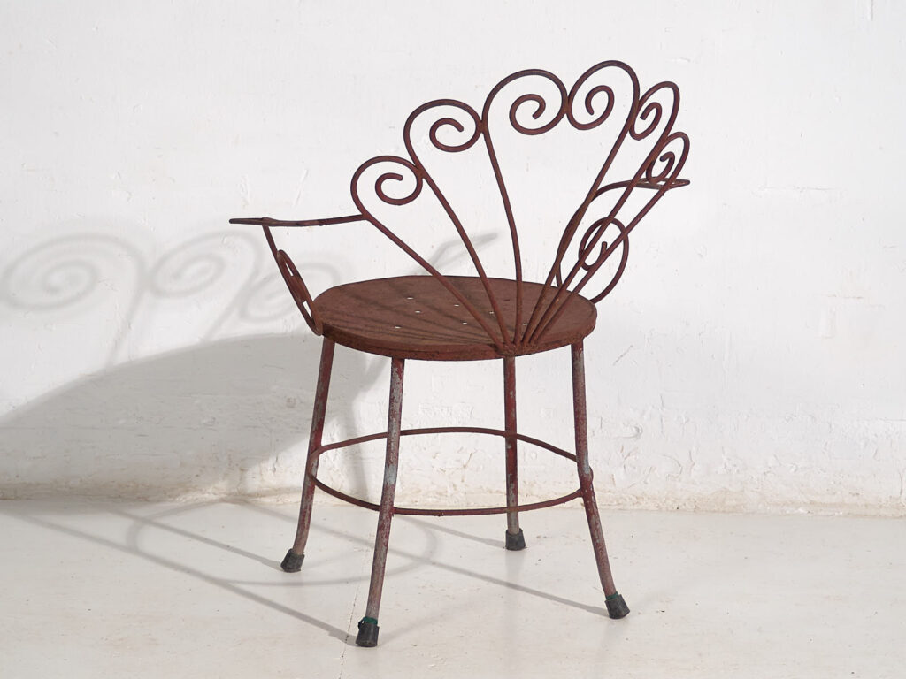 Silla de hierro vintage para jardín (c.1950)