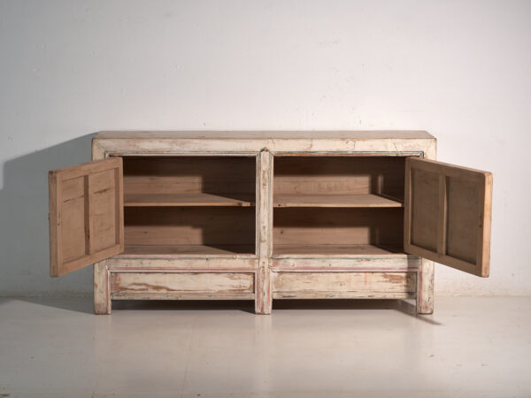 Aparador de madera antiguo de color blanco (c.1870)