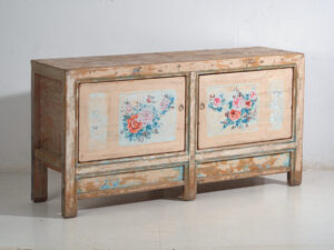 Aparador blanco antiguo con ilustraciones originales (c.1900) #7