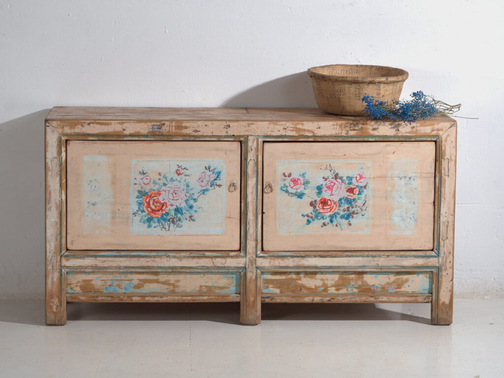 Aparador blanco antiguo con ilustraciones originales (c.1900) #7