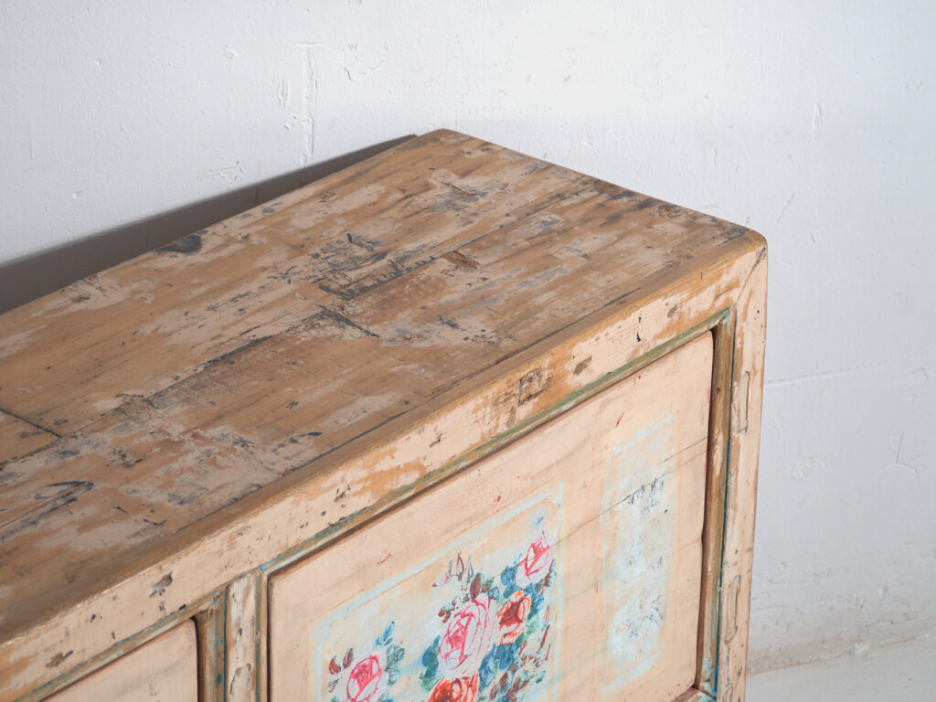 Aparador blanco antiguo con ilustraciones originales (c.1900) #7