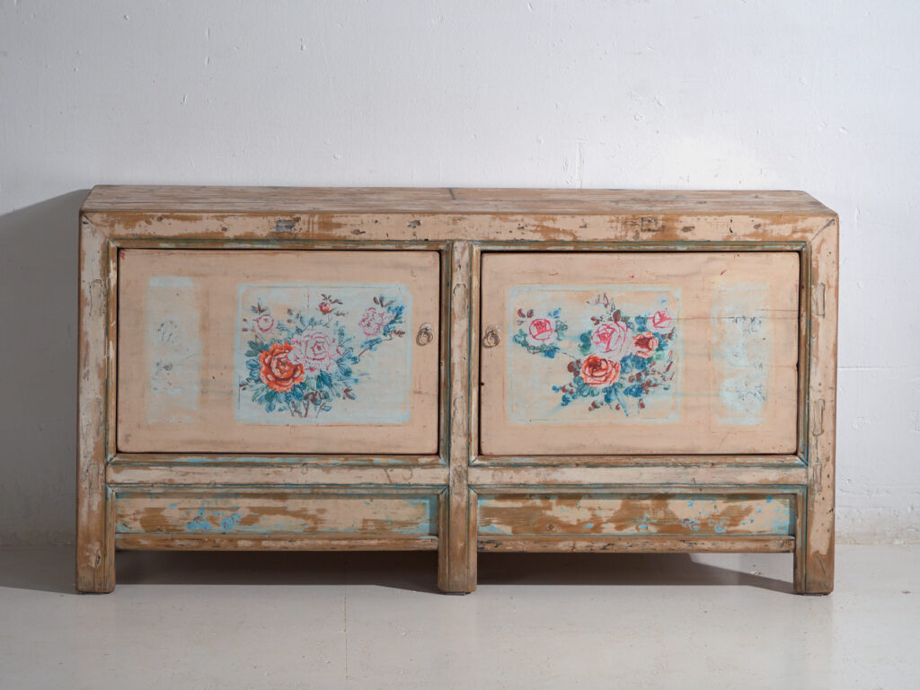 Aparador blanco antiguo con ilustraciones originales (c.1900) #7