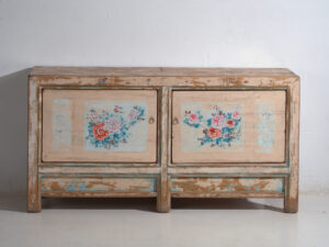 Aparador blanco antiguo con ilustraciones originales (c.1900) #7