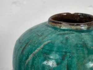 Jarrón antiguo de cerámica de color verde esmeralda (c.1820) #2
