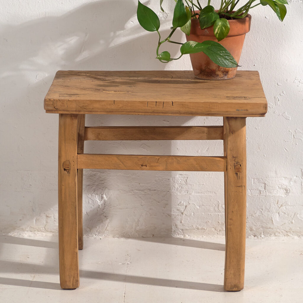 Mesa baja cuadrada antigua (c.1900) #6