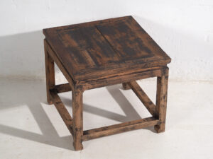 Solid Antique Wood Square Side Table