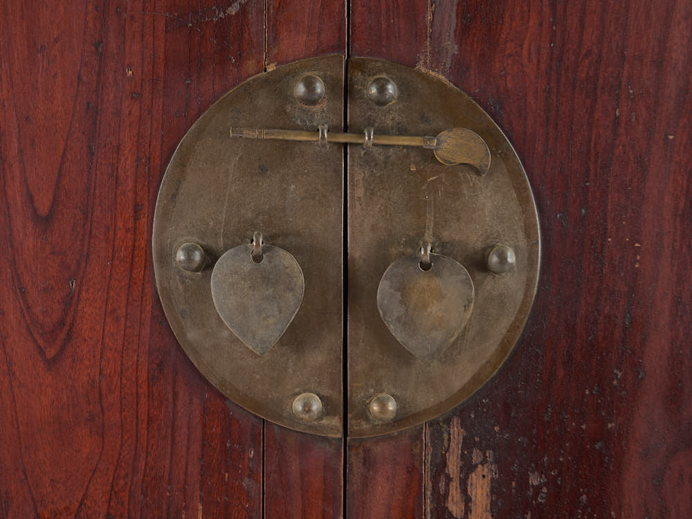 Antique Burgundy Red Wardrobe (China, c.1900)