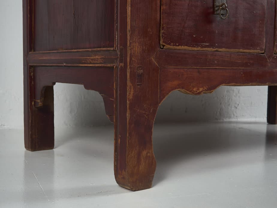 Antique Burgundy Red Wardrobe (China, c.1900)