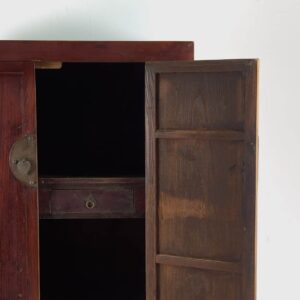 Antique Burgundy Red Wardrobe (China, c.1900)