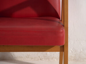 Sillones de estilo vintage color rojo (c.1960). Conjunto de 2 piezas