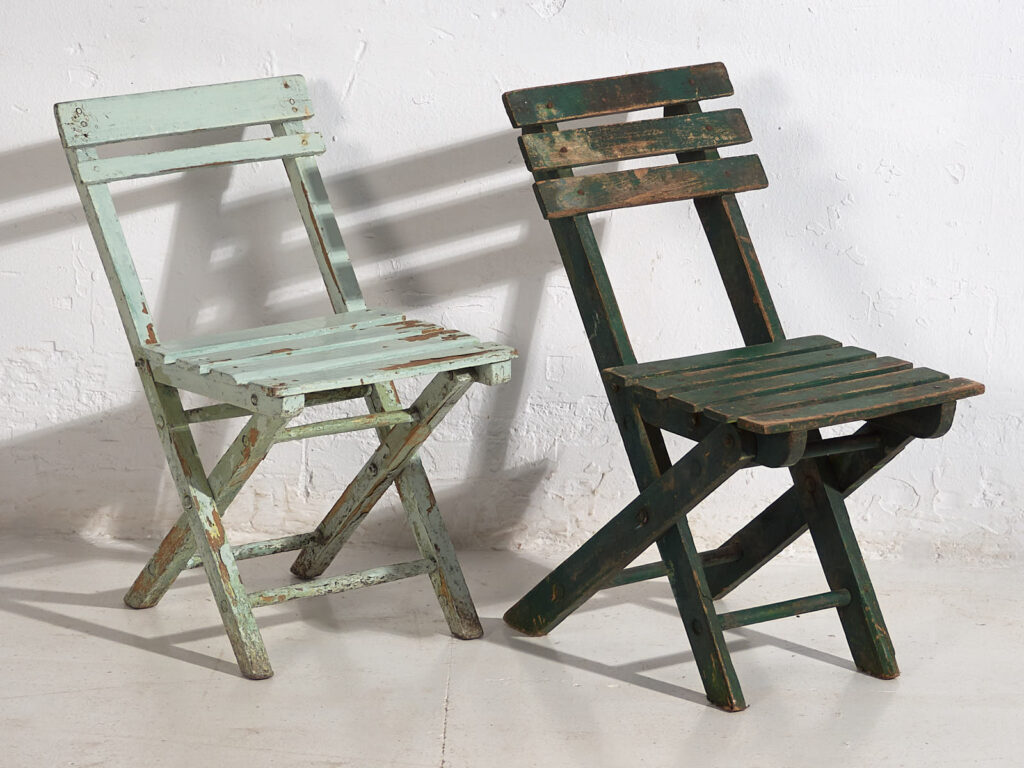 Antiguas sillas plegables para niños (c.1920). Conjunto de 4 piezas #3