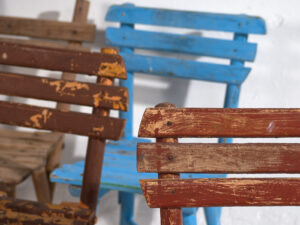 Antique school chairs (c.1920). Set of 4 pieces #1