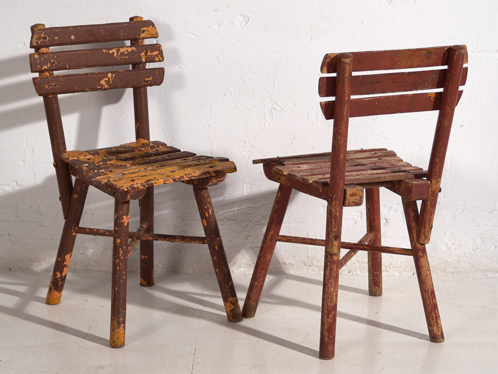 Antique school chairs (c.1920). Set of 4 pieces #1