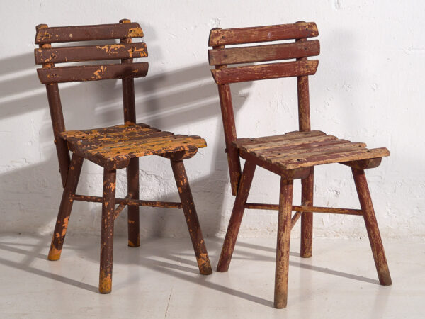 Antique school chairs (c.1920). Set of 4 pieces #1