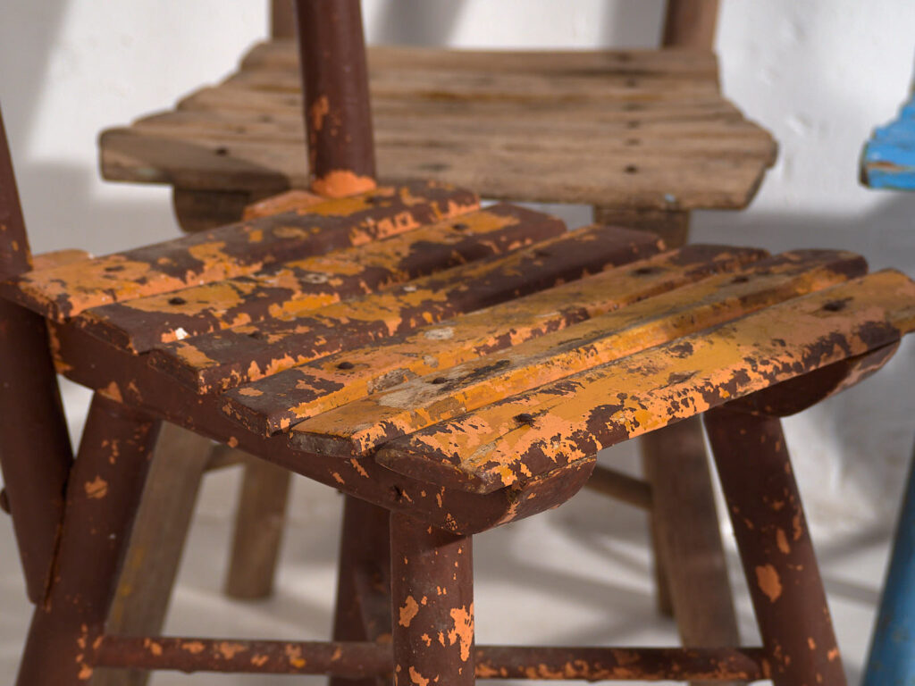 Antique school chairs (c.1920). Set of 4 pieces #1