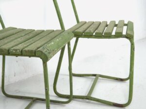 Conjunto de mesa y sillas de jardín antiguas (c.1900). Conjunto de 5 piezas