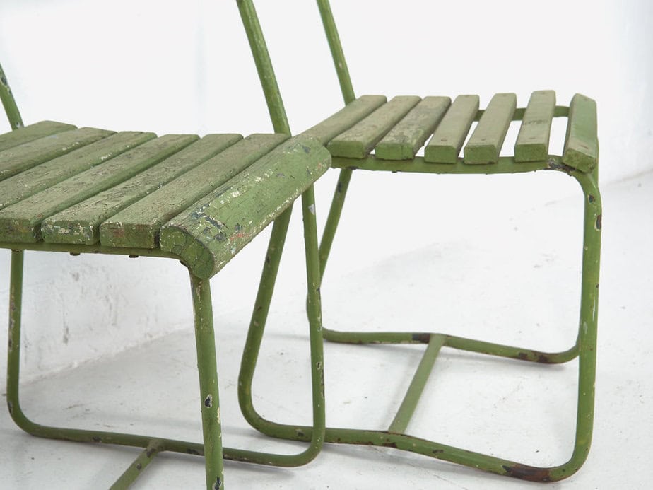 Conjunto de mesa y sillas de jardín antiguas (c.1900). Conjunto de 5 piezas