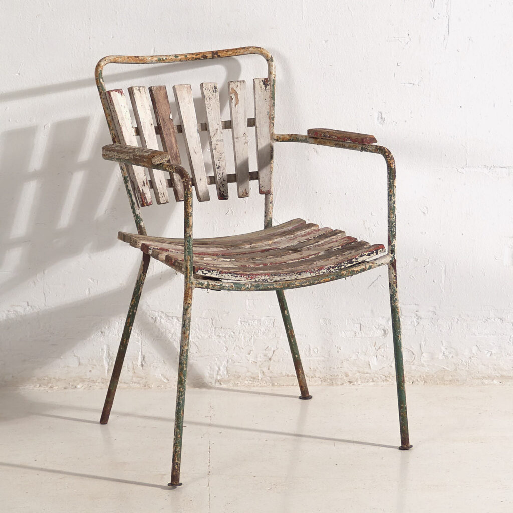 Chaises de jardin anciennes avec accoudoirs (c.1920). Ensemble de 2 pièces #23