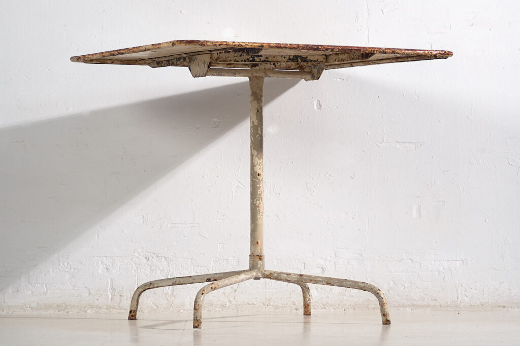 Mesa de jardín blanca vintage (Francia, c.1950) #7