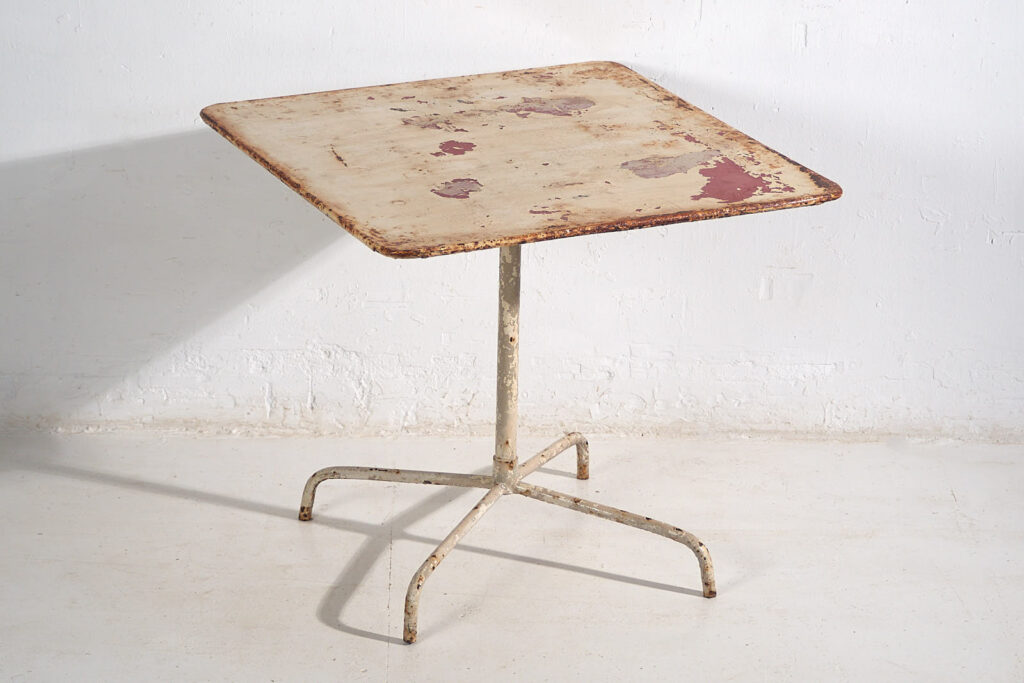 Mesa de jardín blanca vintage (Francia, c.1950) #7