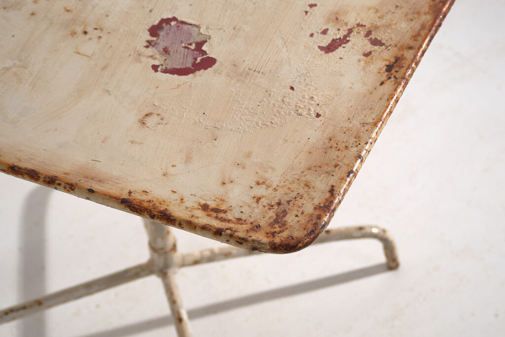 Mesa de jardín blanca vintage (Francia, c.1950) #7