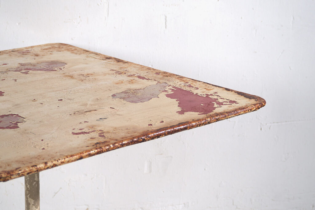 Mesa de jardín blanca vintage (Francia, c.1950) #7