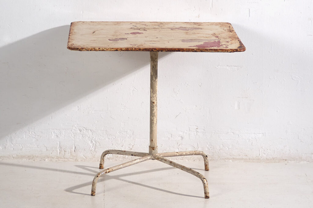 Mesa de jardín blanca vintage (Francia, c.1950) #7