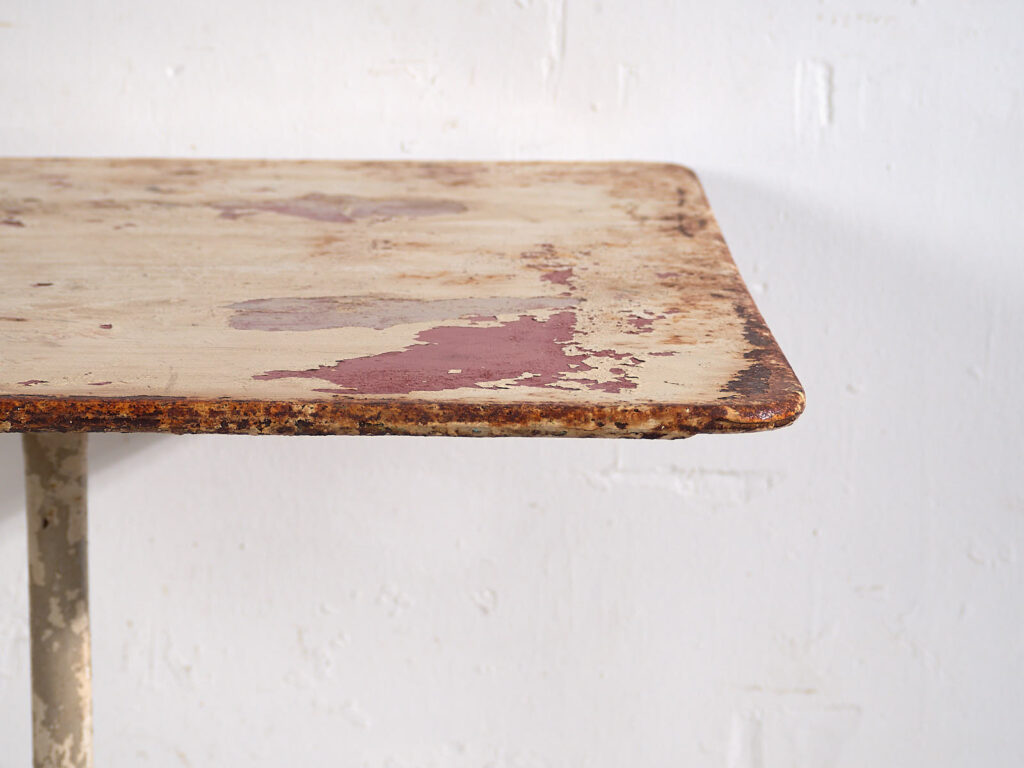 Mesa de jardín blanca vintage (Francia, c.1950) #7