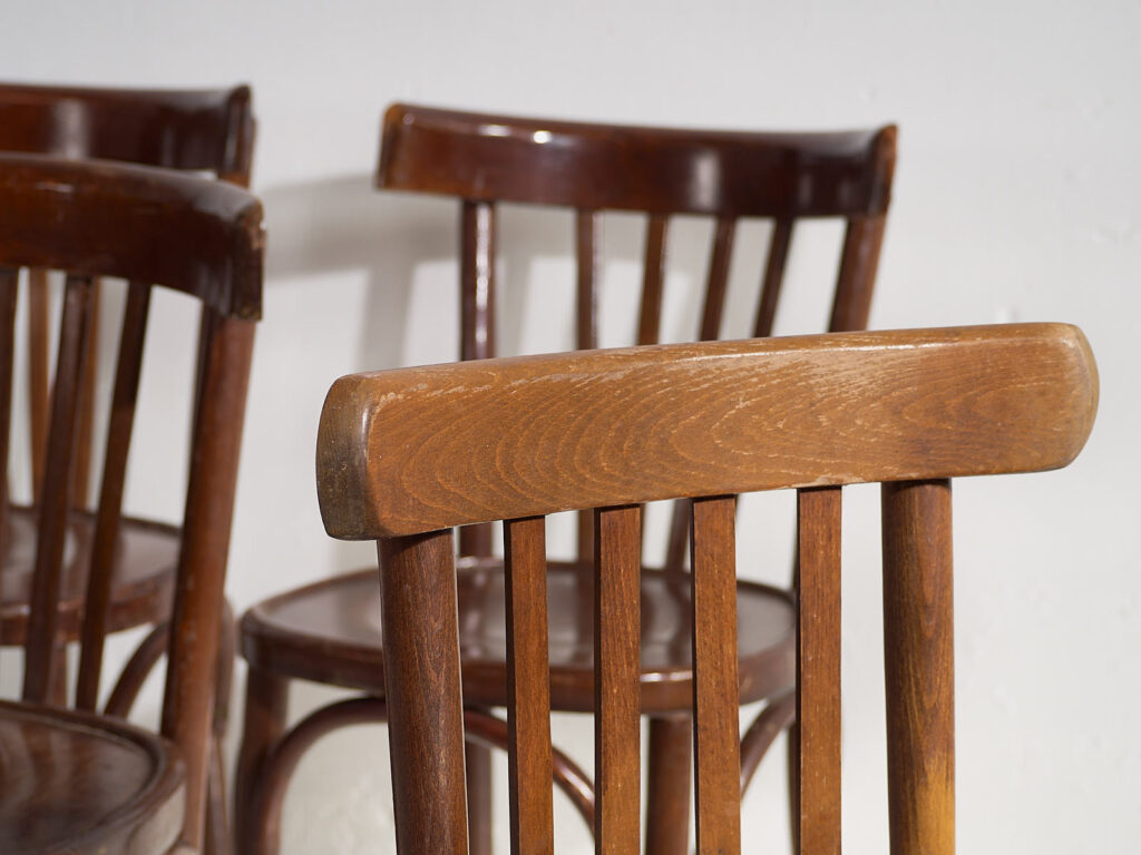 Chaises de salle à manger bistro Thonet (c.1940). Ensemble de 4 pièces #27