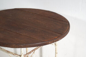 Mesa redonda antigua exterior de metal (Francia, c.1900)