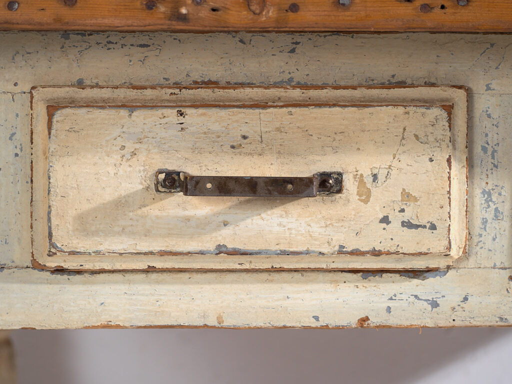 Mesa antigua blanca de madera maciza (Francia, c.1900)