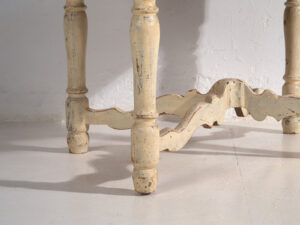 Mesa antigua blanca de madera maciza (Francia, c.1900)