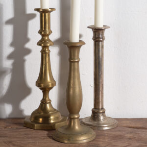 Antique brass candlesticks (c.1920). Set of 3 #11