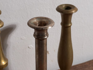 Antique brass candlesticks (c.1920). Set of 3 #11