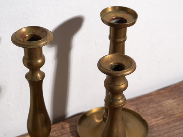 Candelabros para velas antiguos (c.1920). Conjunto de 3 piezas #8