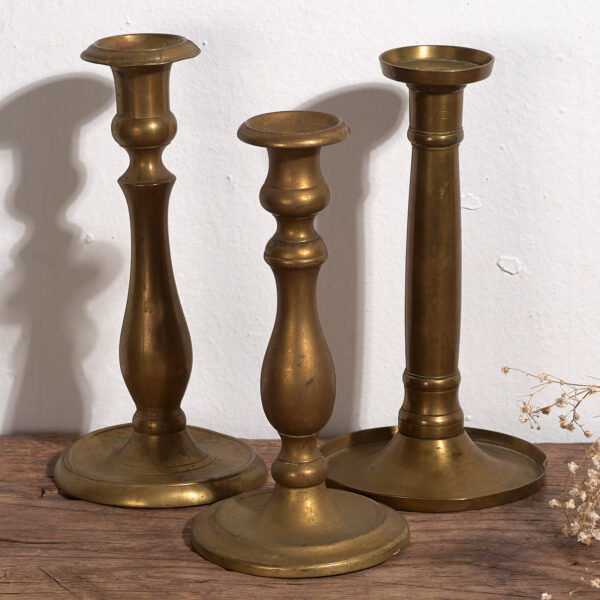 Candelabros para velas antiguos (c.1920). Conjunto de 3 piezas #8