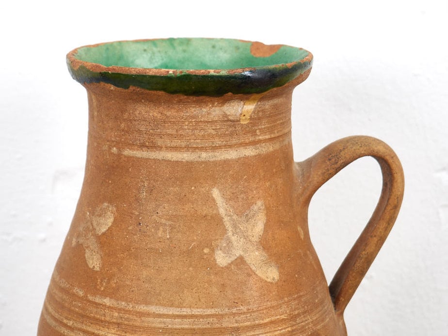 Jarrón de cerámica antiguo (c.1900) #3