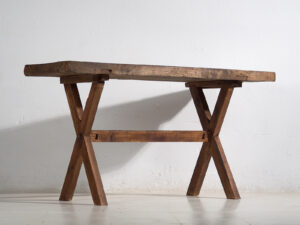 Mesa rústica antigua de madera maciza (c.1900)