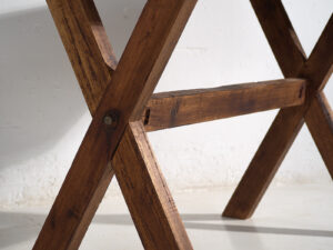 Mesa rústica antigua de madera maciza (c.1900)