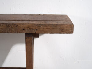 Mesa rústica antigua de madera maciza (c.1900)