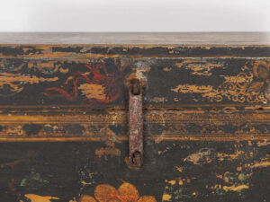 Chinese wooden chest with floral illustrations (China, c.1900) #3