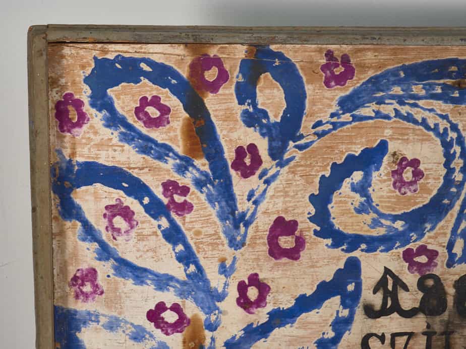 Malle de rangement ancien en bois massif (vers 1890)